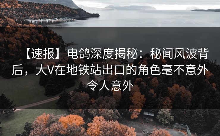 【速报】电鸽深度揭秘:秘闻风波背后,大V在地铁站出口的角色毫不意外令人意外 【速报】电鸽深度揭秘:秘闻风波背后,大V在地铁站出口的角色毫不意外令人意外